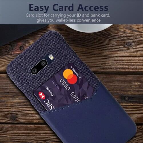 Febric Card Holder Cover For LG G8X G8S V60 V50S V50 ThinQ Cloth Texture PU Antiskid Case For LG V30S V30 V40 G8 G7 THINQ Funda
