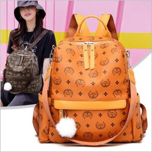 Free Shipping Women Korean Fashion Luxury Large Capacity Backpack High Quality Soft Leather Shoulder Bags Female Travel Totes