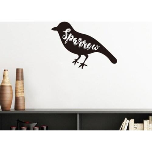 Sparrow Black And White Animal Silhouette Removable Wall Sticker Art Decals Mural DIY Wallpaper for Room Decal
