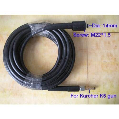 Car washer hose with K5 quick adaptor, connector for washer M22*1.5*14MM 400Bar 5800PSI high pressure washer hose