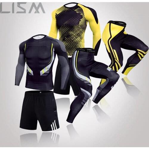 2121 Mens Thermal Underwear 3-Piece Set MMA Rashguard Suit Tights Cool Clothing Compression Fitness Long Mens Winter Brand