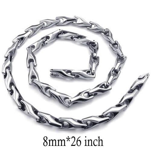 Heavy Link Biker Jewelry Neckalces Tungsten Steel Necklace Chain For Men Width 0.8cm