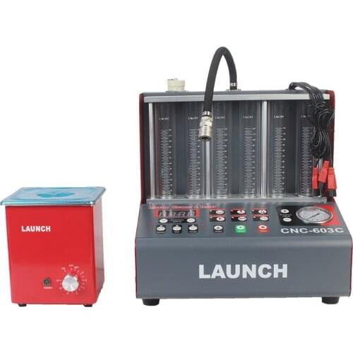 New Launch CNC603 Ultrasonic Fuel Injector Tester & Cleaner 6 Cylinders English Panel For Gasonline Car