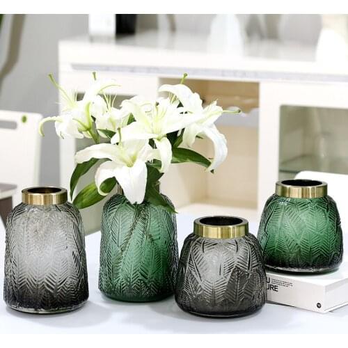 Nordic glass vase minimalist light luxury decoration living room home creative glass vase hydroponic flower arrangement decora
