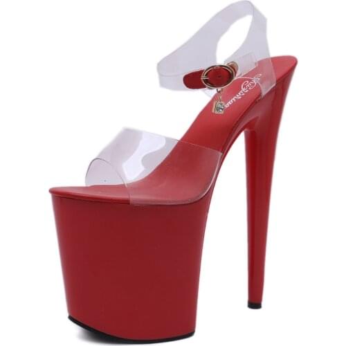 Nightclub Party Wedding Ladies Plus Size 34-44Summer Women High Heels Shoes T-stage Platform Transparent Sandals Sexy