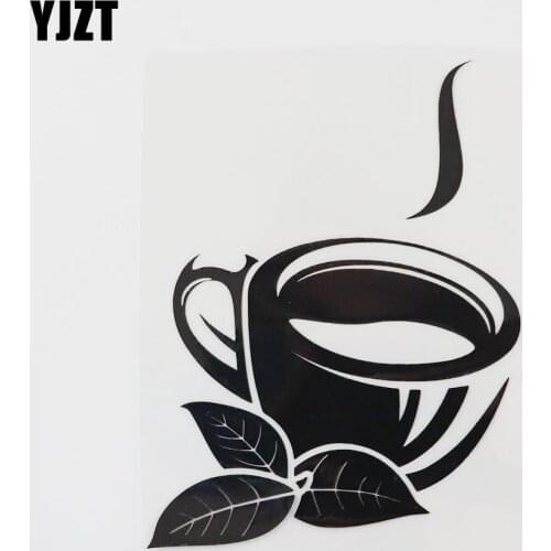 YJZT 11CM×14.3CM Coffee Cup Car Sticker Superior Quality Vinyl Decal Black/Silver 13E-0050