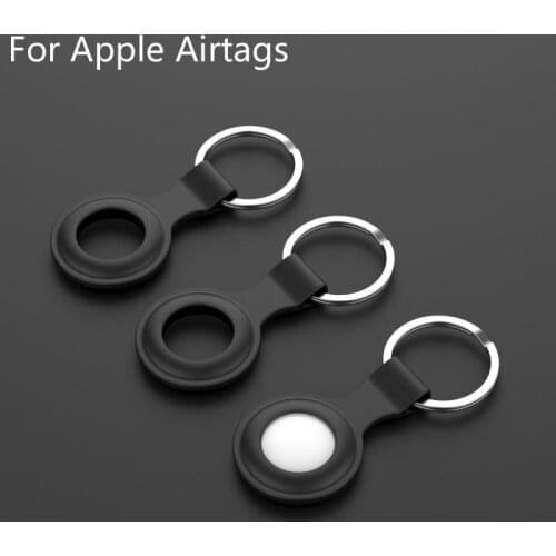 1pc For Apple Airtags Liquid Silicone Protective Case Cover For Apple Locator Tracker Anti-lost Device Keychain Protective Cover