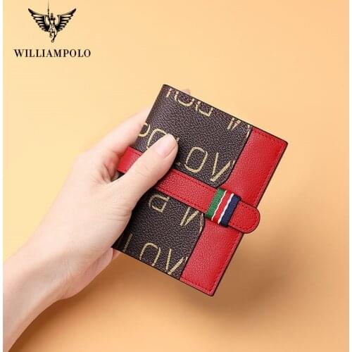 WILLIAMPOLO Women Wallets Fashion Luxury Leather Top Quality Card Holder Classic Female Purse Zipper Brand Wallet For Women