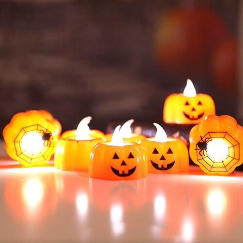 1/3/5pcs Pumpkin Candle LED Light Halloween Party Decoration Gift Lamp Ornaments Props Halloween Party Event Decoration Supplier