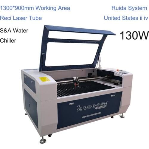 130W CO2 Laser Engraving Cutting Machine Laser Engraver Machine Ruida System S&A Water Chiller Working Area