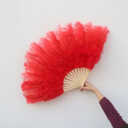 15 bones high quality oversized ostrich feathers fan dancing from Halloween decoration jewelery feather fan