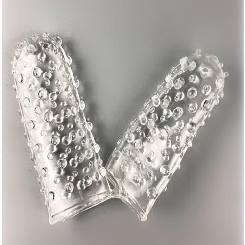 2Pcs Sex Finger Condom Clitoris Stimulator Vibrator Sex Toys For Woman Vagina Strapon Penis Sleeve Erotic Adult Product For Men