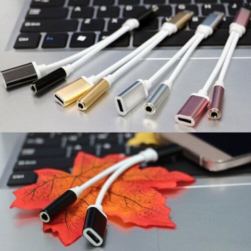 2in1 USB Type C Charging Audio Cable Type-C to 3.5 mm Audio Jack Headphone Earphone Audio Splitter Adapter Cable #275279