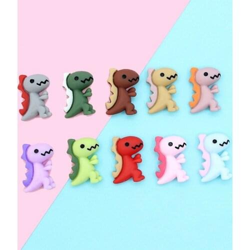20PCS Resin Cute Colorful Small Dinosaur Headwear Parts Children Girl Scrapbooking Toys Cabochon For Kawaii Embellishments