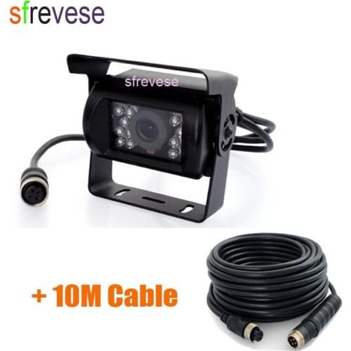 4 Pin 18 IR Night Vision CCD Color Car Reverse Reversing Parking Backup Camera Wide View Waterproof + 10m 4 Pin cable