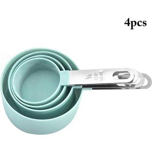 4PCS Stainless Steel Measuring Cups Set Measuring Spoons Scale Spoon Small Measuring Spoon DIY Baking Kitchen Tool