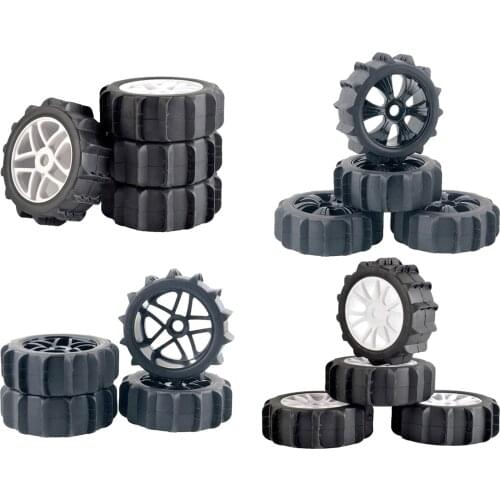 4PCS RC 125mm Rubber Tyres & Plastic Wheel Rims 17mm Hex Hub Fit for HPI