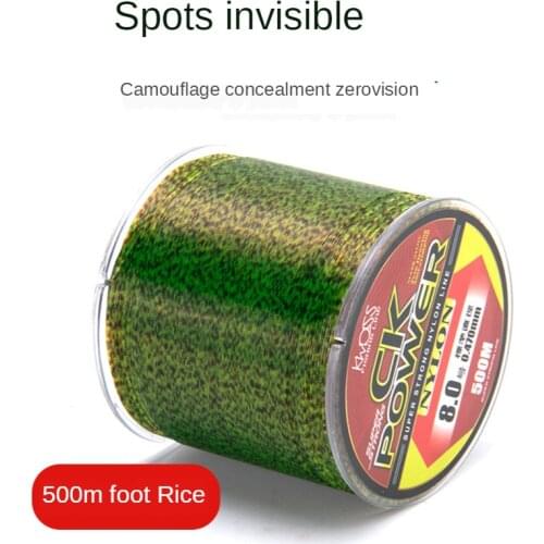 500m Speckle Carp Fishing Line Thread Line 3D Invisible Camouflage Nylon Rubber Thread Fishing Line Algae Line Carp Fishing