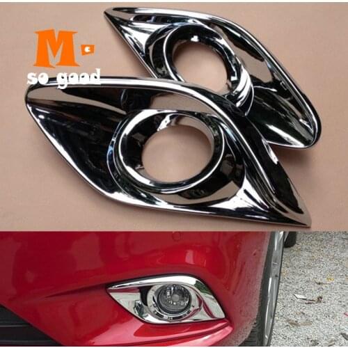 For Mazda 6 2013 2014 2015 2016 2017 2018 Atenza Accessories Car Front Fog Light Lamp Cover Trim ABS Chrome Car Styling Sticker