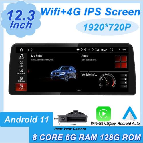 CIC CCC For BMW 5 Series E60 E61 E63 E64 2004-2011 Car Radio Multimedia Player 12.3'' Qualcomm 8-CORE 6G+128G Android 10 GPS DSP