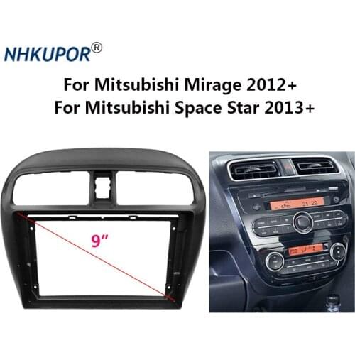 9" 2 Din Car Radio Dashboard Fascia For Mitsubishi Mirage 2012+/Space Star 2013+ Stereo Panel Mounting Bezel Faceplate Holder