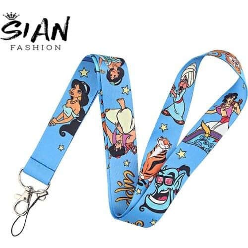 SIAN Cartoon Story Print Pattern Lanyards Key Chain Child ID Card Lanyards Neck Pendant Trinket Gift for Childrens Day Jewelry