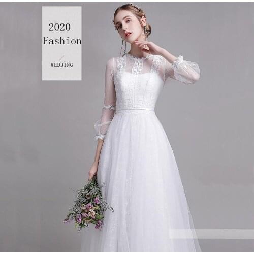 Bohemian Hippie Style Wedding Dresses A Line Beach Wedding Gowns Boho Bridal dress 2020 Off White Lace for women