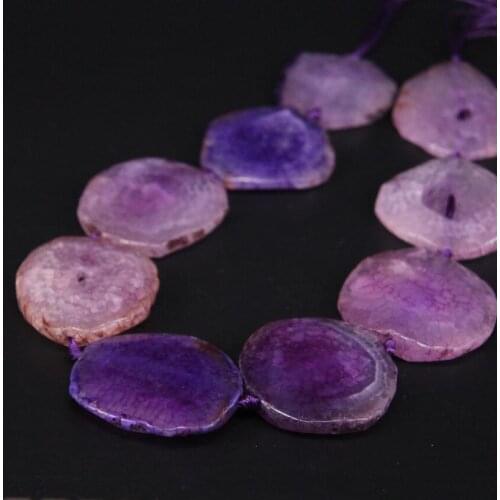15.5"strand Large Natural Purple Dragon vein Agates Druzy Faceted Slab Nugget Loose Beads,Raw Stone Slice Pendant Beads Jewelry