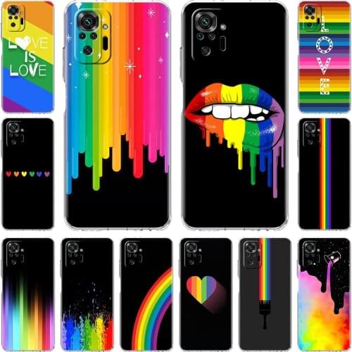 Hot Sale Case For Xiaomi Redmi Note 10 9 8 Pro 9S 7 10S 8T 9C 9A 8A 9T 7A K40 K20 Clear Soft Phone Cover LGBT Rainbow Pattern