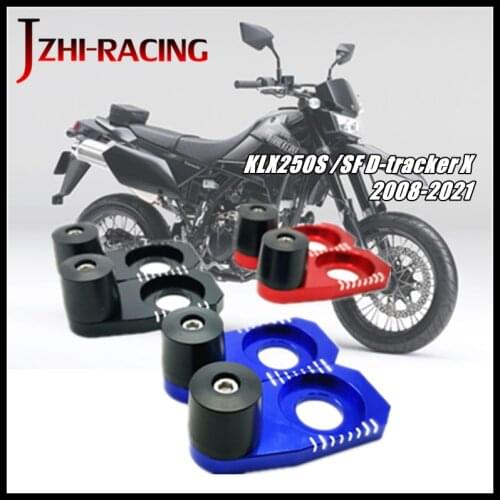 FOR KLX250 S SF D-tracker X 2008-2021 Motorcycle Accessories CNC Rear Axle Blocks Chain Adjuster Floor Protection
