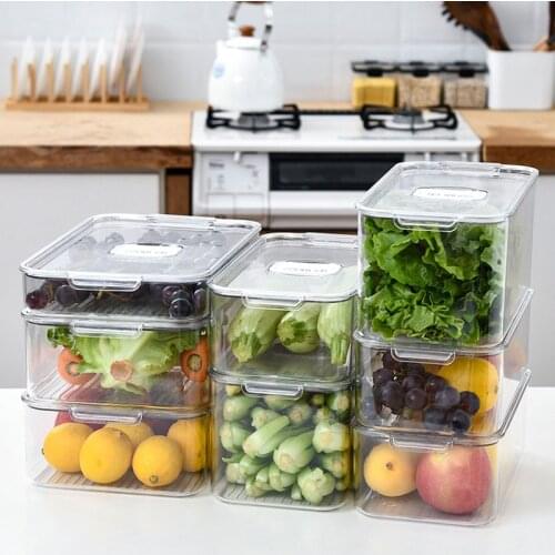 Food Preservation Vegetable Box PET Kitchen Organizr Thicken Containers Home Supplies Refrigerator Storage Boxes Transparent Can