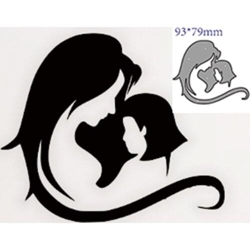 Mother And Daughter Shape Metal Cutting Die DIY for Scrapbooking Decoration Crafts