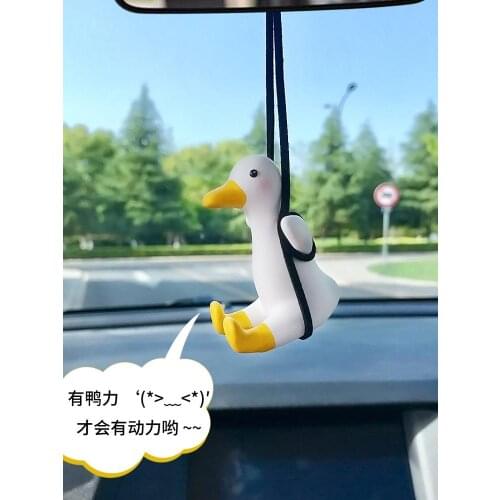 Gypsum Cute Anime Swing Duck Pendant Auto Rearview Mirror Ornaments Birthday Gift Wall Decoraction Christmas Gifts