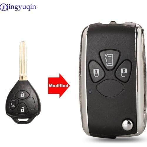 Jingyuqin 2/3/4 Buttons Modified Flip Remote Car Key Shell Fob Case For Toyota Corolla RAV4 Camry Avlon