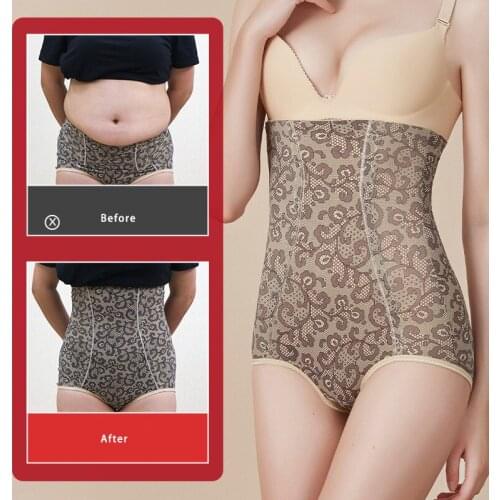 High Waist Full Coverage Bodayshaper For Women Floral Print Cool Soft Thin Shapewear Butt Lifter Control Panty Orignal Plus 5XL