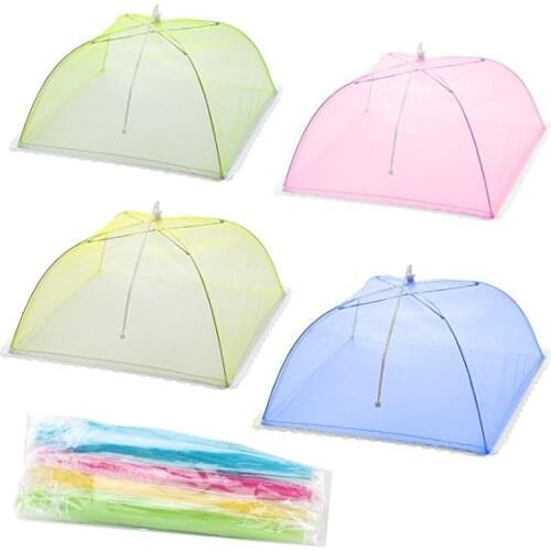 1PCs Pop Up Mesh Screen Food Covers Large Pop-Up Mesh Screen Protect Picnic Food Protector Colorful Tent Dome Net Umbrella