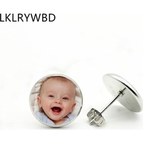 LKLRYWBD/Manual Personality Photo Family Baby Child Dad Mom Brothers Parents Family Portrait Personality Earrings