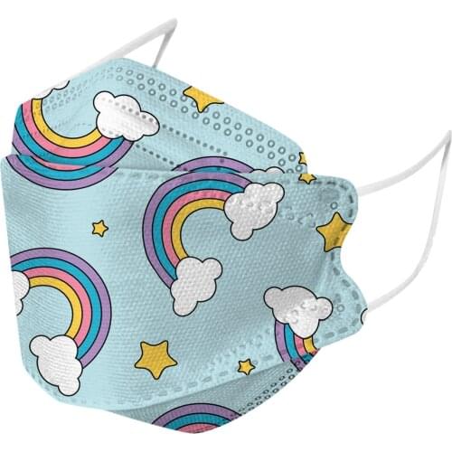 2021 Ski Fasemask 10-50pcs Adult Disposable Masks Fashion Rainbow Print 4ply Filters Non-woven Fabric Mascarillas Balaclava