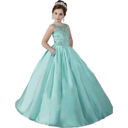 Fancy children girls dresses 2-12 years long kids prom dress for girls corset ball gowns para menina little girls pageant dress