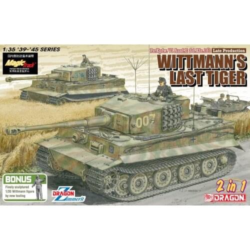 Dragon Model Kit #6800 1/35 Tiger I Last-Production Wittmanns Last Tiger-Figure included