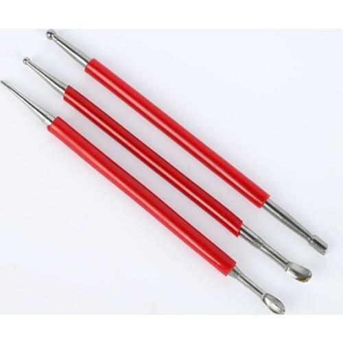 3pcs Ceramic Creasing Tools Red Stick Creasing Modeling Pen Set Soft Clay Pottery Tools DIY Art Crafts Sculpture