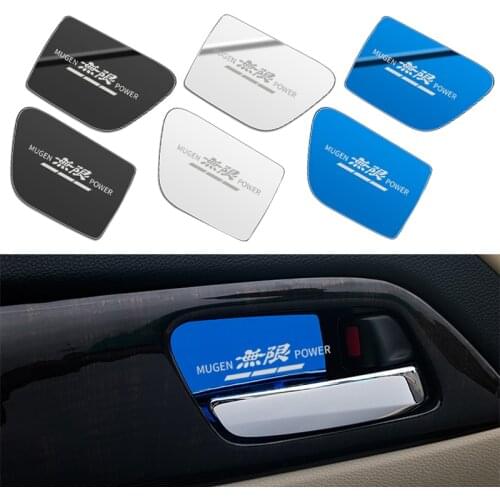 Car Interior Door Handle Bowl Trim Cover Sticker For Honda Accord 2014-2016 Mugen badge Car styling Accessories