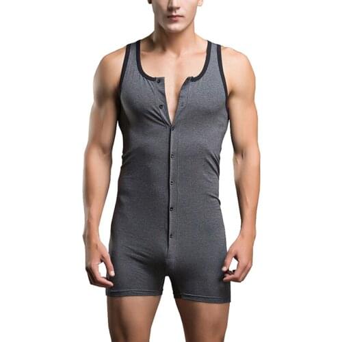 Mens Bodysuits Soft Wrestling Singlet Bikini Jumpsuit Suspender Sexy Cotton Undershirt Underwear Gay One-Piece Sleeveless Onesie