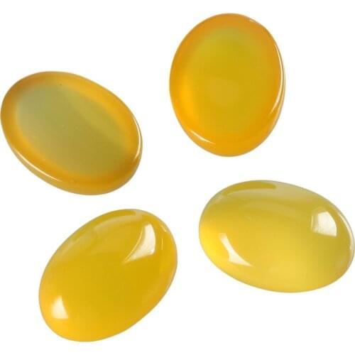 Wholesale 10Pcs/lot 22x30mm Oval Yellow Agates Carnelian stone Bead Jewelry Cabochon CAB Ring Face Pendant Beads