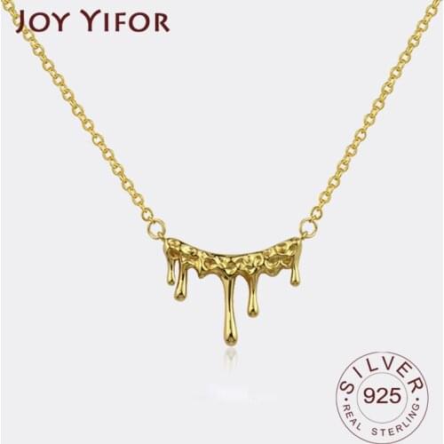 925 Sterling Silver Waterdrop pattern Shape Necklace Long pendant Necklaces Gift For Girl Fine Jewelry Accessories