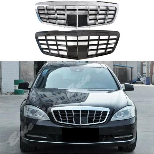 1PC Front Racing Bumper Grill Facelift Grille Cover For Mercedes-Benz S-Class 2009 2010 2011 For BRABUS Style