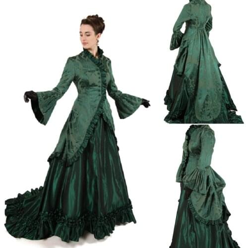 1860S Victorian Corset Gothic/Civil War Southern Belle Ball Gown Dress Halloween dresses US 4-16 V-1285