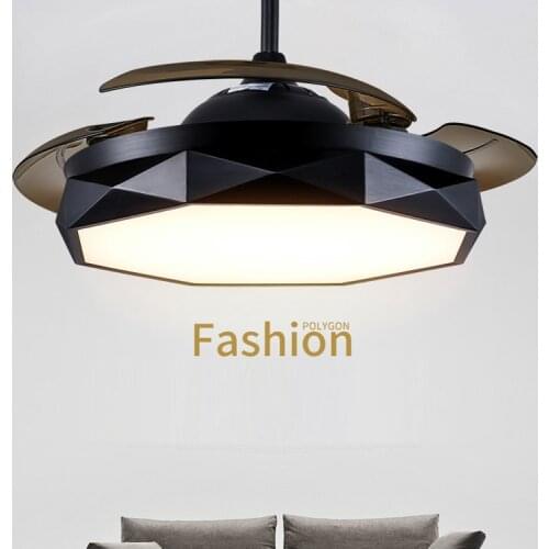 Modern Ceiling Fans with LED Chandelier Invisible Ceiling Fan with Remote Control Dimmable LED Kits Inlcuded 220V