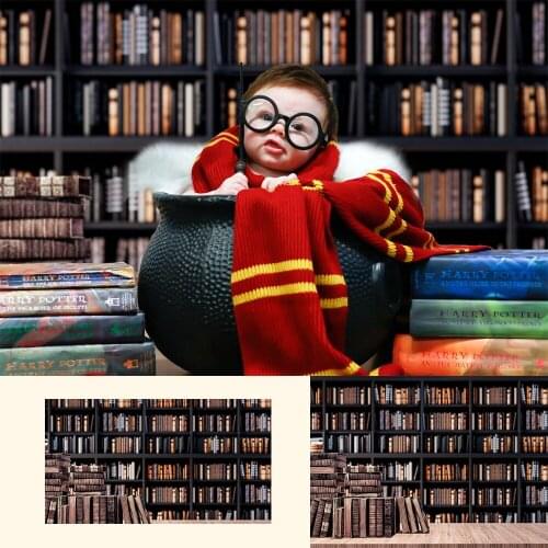 Retro Magic Bookshelf Kids Photography Backdrop Library Newborn Background Child Art Portrait Study Room Props Photostudio