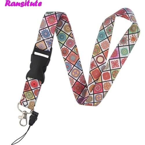 Ransitute Chinese Style Lanyard Key ID Card Gym Mobile Phone Strap USB Badge Holder DIY Mobile Phone Lanyard R545